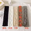 Polainas de punto retro estilo japonés y coreano de color liso con patrón de diamantes para mujer, engrosadas y cálidas para otoño e invierno, adecuadas para estudiantes