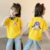 Camiseta de algodón puro para niña, estilo nuevo, verano, ropa de verano para niños, top de dibujos animados para niña, camiseta de manga corta, ropa elegante, camiseta interior