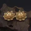 Pasador Pequeño Versátil Estilo Antiguo con Flores, Flores Huecas de Alambre Dorado Imitación, Materiales para Pasador Hanfu Estilo Dinastía Tang y Ming, Estilo Nacional Retro