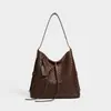 Bolso de axila vintage de diseño único para mujer, nuevo bolso tipo cubo tejido 2026, bolso de hombro