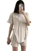 Venta de liquidación: Conjunto de Camiseta de Manga Corta Holgada y Cómoda Estilo Americano y Shorts, Conjunto de Pijama Ropa de Casa Suave y Amigable con la Piel para Mujer