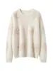 Suéter macio, glutinoso, emagrecedor, escovado 100% cashmere puro para mulheres, inverno, sensação preguiçosa, relaxada, espessado, tricô solto para mulheres, cinza