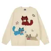 Suéter Retro Lindo de Cachorro con Lazo Tridimensional para Mujer Otoño 2025 Holgado Estilo Coreano Pulóver Perezoso Superior de Moda