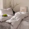 Conjunto de Quatro Peças Cor Sólida Seda de Gelo Lençol de Cama Refrescante Peça Única Capa de Edredom Conjunto de Três Peças Refrescante Temporada de Formatura Especial para Dormitório Atacado Externo