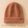Nuevo Gorro Cálido de Invierno 100% Cachemir Puro para Hombres y Mujeres, Gorro de Lana Tejido, Gorro Casual, Gorro para el Frío al Aire Libre