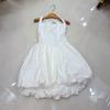 Vestido Curto Nanyou Design Francês Europeu e Americano Estampa de Bolinhas Decote Halter com Cadarço e Laço Costas Abertas