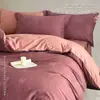 Juego de ropa de cama de cuatro piezas de algodón jacquard Clase A, juego de tres piezas de sábana y funda de edredón 100% algodón puro, estilo de sábana ajustable