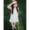 Vestido de Verano para Niña 2026 Modelo Nuevo Infantil Hermoso Encaje con Lazo Vestido Blanco tipo Tanque Vestido de Cumpleaños para Bebé