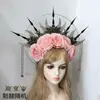 Bolsa de Materiais para Coroa Vintage Rococó DIY Show de Vestidos Adereços Exagerados Adereço de Cabeça Preto Bolsa de Acessórios Feita à Mão