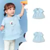 Blusa Top de Manga Curta Balabala Baby 2025 Nova Roupa de Verão Doce e Fashion