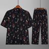 Pijama de algodón y seda para hombre, cárdigan de verano para papá, ropa para el hogar, traje fino de manga corta de algodón artificial para hombres de mediana edad y ancianos