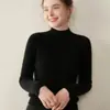 Gola alta meia Doze Novo Outono e Inverno Quente Padrão de Flor de Agulha Interna Suéter de Cashmere Básico Manga Longa Feminina Elegante Roupa de Trabalho