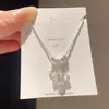 Colar quadrado de zircônia ultra brilhante estilo coreano, corrente de clavícula de luxo leve e de alta qualidade, joias da moda, requintadas, versáteis e únicas para atacado