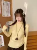 Camisa básica feminina de gola alta meia 2026 novo outono e inverno roupa íntima suéter de tricô, top extremamente estiloso e bem desenhado