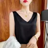 Camisola de Verano Ropa Interior para Mujer con Traje Satén Seda Sin Mangas Superior Seda Hielo Base Ropa Exterior Imitación Seda de Morera