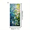 Adesivo Eletrostático Fosco para Vidro com Gradiente Azul-Esverdeado Fresco, Tema Oceânico, Transfronteiriço, para Privacidade de Janelas de Sala de Estar e Banheiro