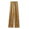 Nuevos Pantalones Casuales de Color Sólido Estilo Nacional Chino de Lujo Ligero para Mujer, Nuevos de Verano Sueltos Adelgazantes de Acetato Largos Modelo Zx M5163