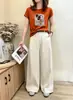 Camiseta de Algodão Canelado 220g Shisanxing Guangzhou para Mulheres, Direto da Fábrica, Corte Justo, Gola Redonda, Manga Curta, Verão, Venda Direta no Atacado