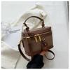 Bolso de Mujer 2026 Nuevo Bolso de Caja de Moda con Parche de Lona, Bolso Pequeño Cuadrado Vintage Cruzado
