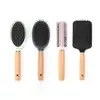 Set de peines para masaje del cuero cabelludo con mango de madera de haya y peine rizador para mujeres, uso doméstico, rodillo rizador de madera para cabello largo, personalizado por el fabricante