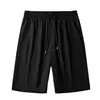 Shorts de Verão Soltos, Confortáveis, Respiráveis, Sensação Fresca, Elásticos, Finos, Masculinos, Simples, Esportivos, Seda de Gelo, Cor Sólida