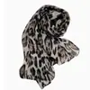 Bufanda Delgada de Seda con Estampado de Leopardo Marrón Retro para Mujer Accesorio Atmosférico Uso Diario Banda Estrecha Calentador de Cuello Decoración Bufanda Larga