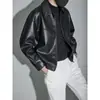 Jaqueta de couro dupla camada versátil na moda Harajuku popular artística para homens, novo estilo casual moderno minimalista japonês estiloso