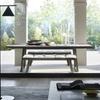 Mesas y sillas de madera maciza para exterior, combinación de patio, jardín, hotel, villa, exterior, ocio al aire libre, muebles de teca anticorrosión