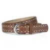 Cinturón de Cuentas de Nuevo Estilo para Mujer, Diseño de Cuentas Transfronterizo, Cinturón de Cuero para Mujer Estilo Occidental de Moda de Venta Caliente, Elegante Cinturón Sencillo con Hebilla de Pin