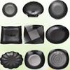 Plato de vajilla de melamina tipo porcelana A5, plato creativo de plástico negro de estilo japonés, plato para olla caliente, plato para barbacoa, plato esmerilado