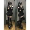 Estilo Academia Oscura Japonesa Uniforme Jk Traje de Encaje Cintura Adelgazante Vestido de Primavera y Otoño Falda Corta de Cintura Alta Conjunto de Dos Piezas