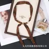 Design Estilo Retrô Moda Lenço de Seda com Contas Fita de Nove Contas Ajustável Camisa Suéter Acessório Estiloso Lenço de Pescoço para Mulheres