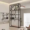 Mampara de Vidrio de Media Pared para Zona Seca del Baño Estante de Almacenamiento de Hierro Forjado Lavabo Pantalla de Acero Inoxidable para Sala de Estar Decoración de Entrada