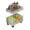 Estante de Almacenamiento para Cocina de Pie Multifuncional Gran Capacidad Estante de Almacenamiento para Frutas y Verduras Multicapa Móvil Carrito Pequeño Cesta para Verduras