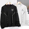 Sudadera para hombre, nuevo estilo primavera y otoño, cuello redondo, corte holgado, engrosada, top tipo jersey sin capucha, chaqueta de manga larga para hombre, versátil