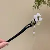 Horquilla de Aleación con Estilo Antiguo para Mujer, Horquilla de Alta Gama Estilo Chino Nuevo, Horquilla Versátil con Borla, Accesorio para el Cabello Retro para Moño en la Parte Posterior de la Cabeza