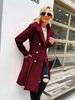Em estoque 24 Outono/Inverno Novo Europeu e Americano Longo Lã Feminino Casaco eBay tamanho plus Casaco Amazon wish Dupla Face