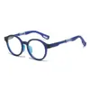 2024 Nueva Moda Transfronteriza Gafas Redondas Anti-luz Azul para Niños y Niñas Montura de Gafas TR90 Costura Simple Lentes Planos