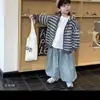 Conjunto de Moda Nuevo de Primavera 2026 para Niños: Elegante Chaqueta Cardigan para Niños Pequeños y Mayores con Pantalones de Mezclilla de Moda
