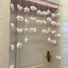 Cortina de porta com nó em forma de coração em pó branco e estrela roxa Yugui Dog Girl Decoração para quarto Cortina suspensa Divisória de quarto sem perfuração