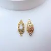 Conector de Pingente Duplo Estilo Chinês Retro Floral Preserva Cor Banhado a Ouro Acessórios para Joias Colar de Pérolas Artesanal DIY
