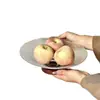 Plato de Fruta Creativo Simple Vidrio Cristal Transparente Moderno Hogar Sala de Estar Mesa de Café Bocadillo Fruta Seca Plato Personalizado y Exquisito