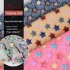 Fleece coral manchado 220g flanela dupla face corte flor jacquard estrelas coloridas pano escovado roupas para animais de estimação