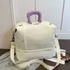 Bolsa de mão de nylon texturizado de grande capacidade, modelo 2026, cor macaron, bolsa transversal com armazenamento expansível
