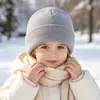 Gorro de Punto para Padres e Hijos Estilo Europeo Otoño Invierno Color Caramelo Lana Moda Unisex Cálido para el Frío
