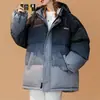 Chaqueta de Algodón de Moda Estilo Nuevo 2026 Estilo Coreano Color Degradado Abrigo con Capucha Mejor Amigo de Invierno Estilo Suave Ropa de Algodón Engrosada Moderna para Mujer