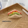 Pelúcia de Desenho Animado Hambúrguer Bolo Sanduíche Comida Simulada Forma Boneca Pingente Mochila Broche Presente Decoração