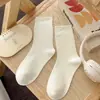 Calcetines de Mujer Zhuji para Primavera y Verano, Calcetines de Algodón Puro hasta la Mitad de la Pantorrilla, Antibacterianos, Absorbentes de Sudor, Sin Costuras, Versátiles, Calcetines de Punto Grueso tipo Slouch, Calcetines de Algodón para Mujer