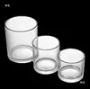 Taza de Vela de Vidrio Transparente Taza Vacía Taza de Aromaterapia Tapa Romántica de Pino con Anillo de Sellado Decoración del Hogar Portavelas Decorativo