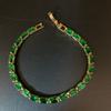 Qingdao Medieval Francés Lujo Accesible Pulsera de Cristal Totalmente Incrustada Nicho Cobre Puro Galvanizado Calado Multicolor Natural Joyería de Mano